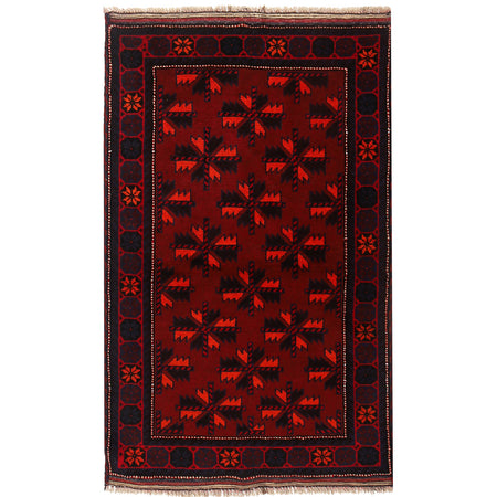 Hand Knotted Baluchi Rug 3' 0 x 4' 6 (ft) - No. W15626