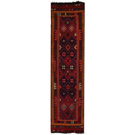 Flatweave Kilim Runner 2' 4" x 9' 0" (ft) - No. W17055