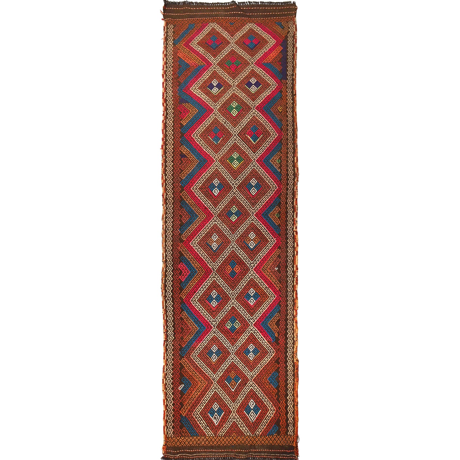 Flatweave Kilim Runner 2' 9" x 9' 1" (ft) - No. W17096