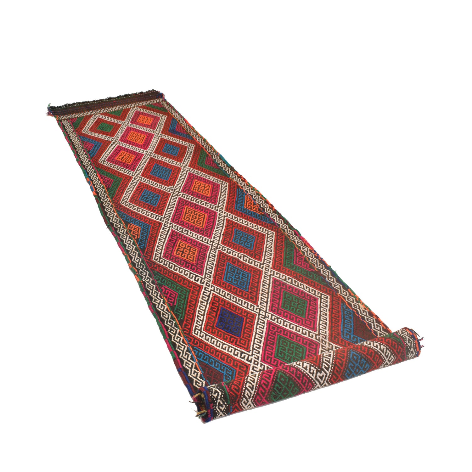 Flatweave Dhurrie Runner 2' 5" x 10' 11" (ft) - No. W17110