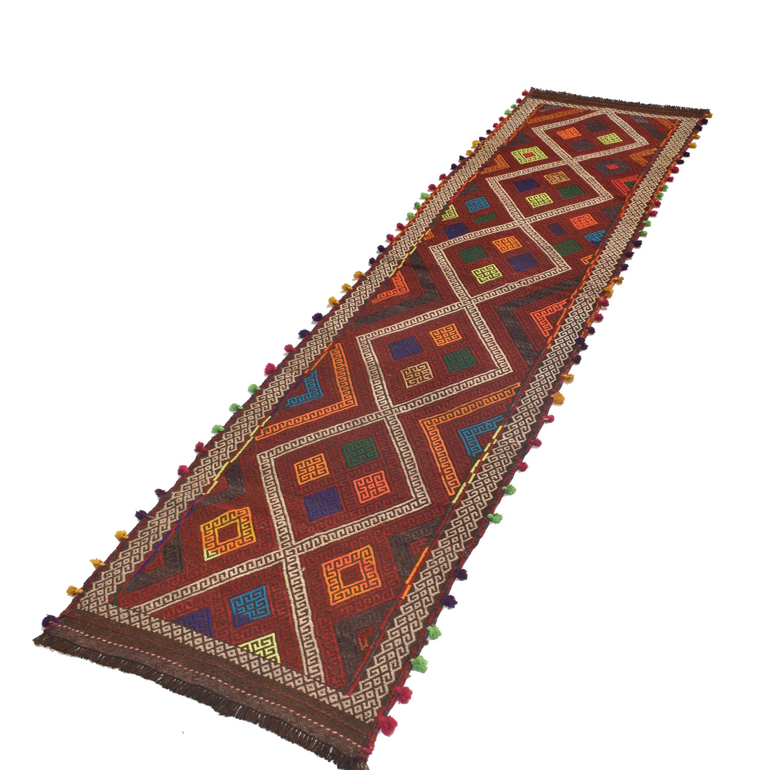 Hand Knotted Suzuni Kelim Runner 2' 2" x 9' 1" (ft) - No. W17116