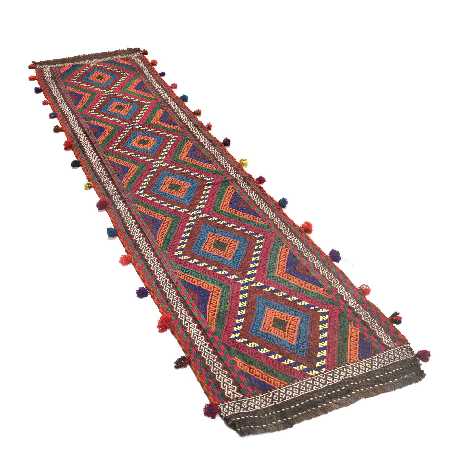 Flatweave Kilim Runner 2' 1" x 8' 11" (ft) - No. W17141