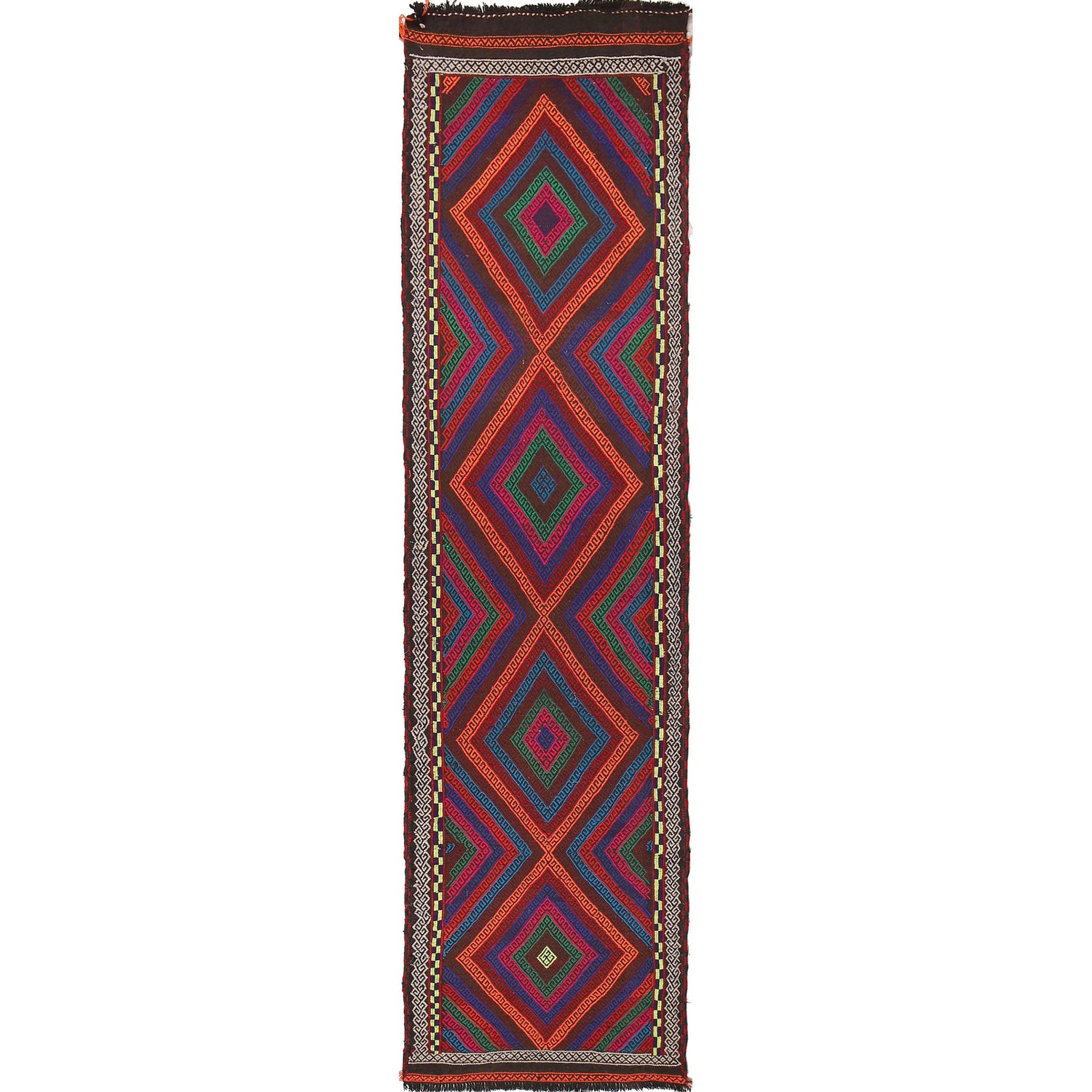 Flatweave Kilim Runner 2' 4" x 9' 1" (ft) - No. W17148