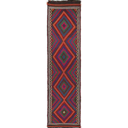 Flatweave Kilim Runner 2' 4" x 9' 1" (ft) - No. W17148