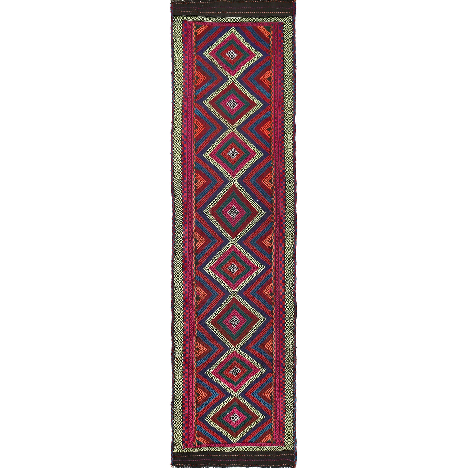 Flatweave Kilim Runner 2' 4" x 9' 4" (ft) - No. W17150