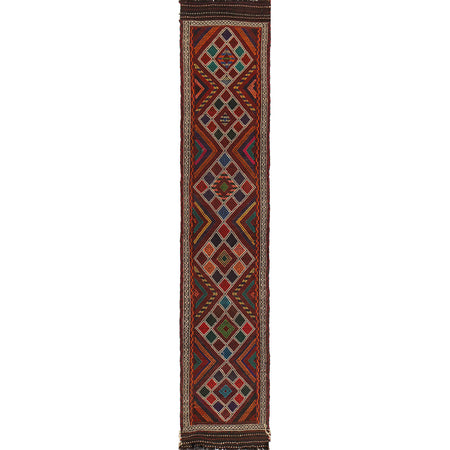 Flatweave Kilim Runner 2' 2" x 11' 8" (ft) - No. W17686