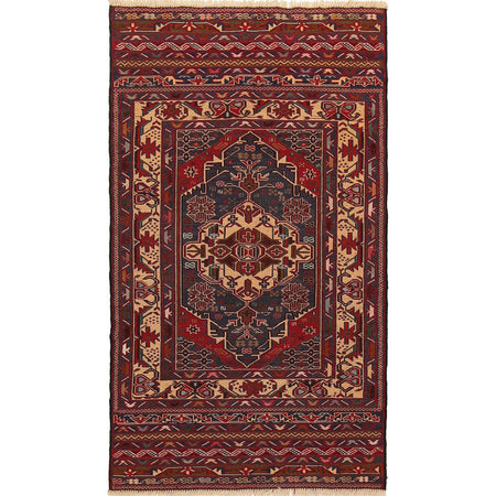 Fine Quality Flatweave Dhurrie 2' 9" x 4' 11" (ft) - No. W18034