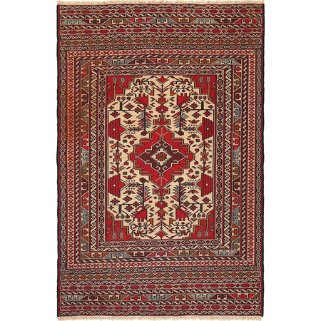 Fine Quality Flatweave Dhurrie 3' 0" x 4' 7" (ft) - No. W18037