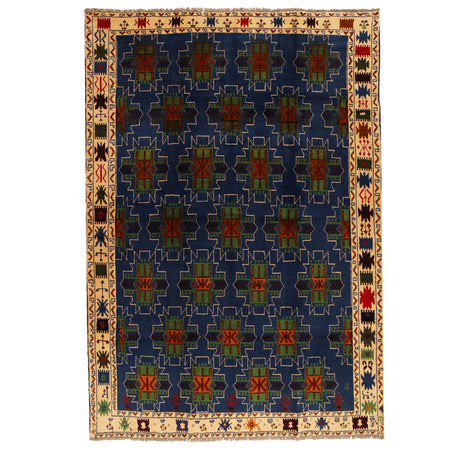 Hand Knotted Baluchi Rug 6' 8 x 8' 9 (ft) - No. W18095