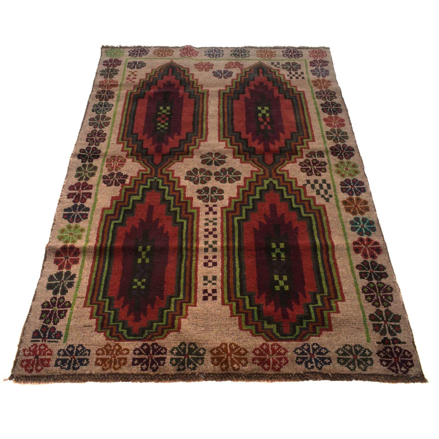 Camel Color Baluchi Rug 4' 1" x 6' 1" (ft) - No. W27266