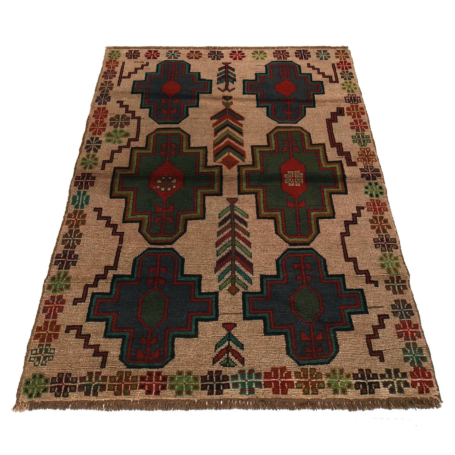 Camel Color Baluchi Rug 4' x 6' 2" (ft) - No. W27273