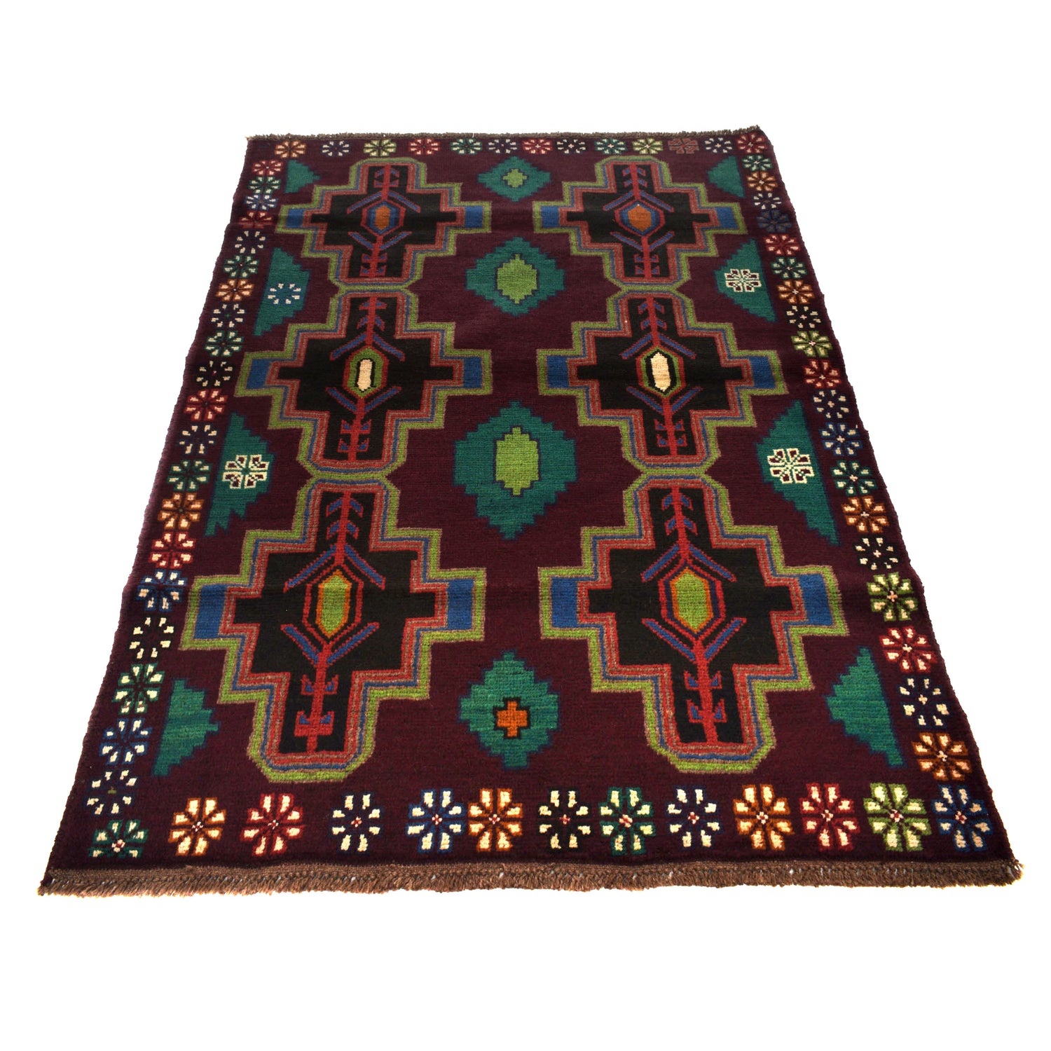 Tribal Baloch Rug 4' 4" x 6' 4" (ft) - No. W27275