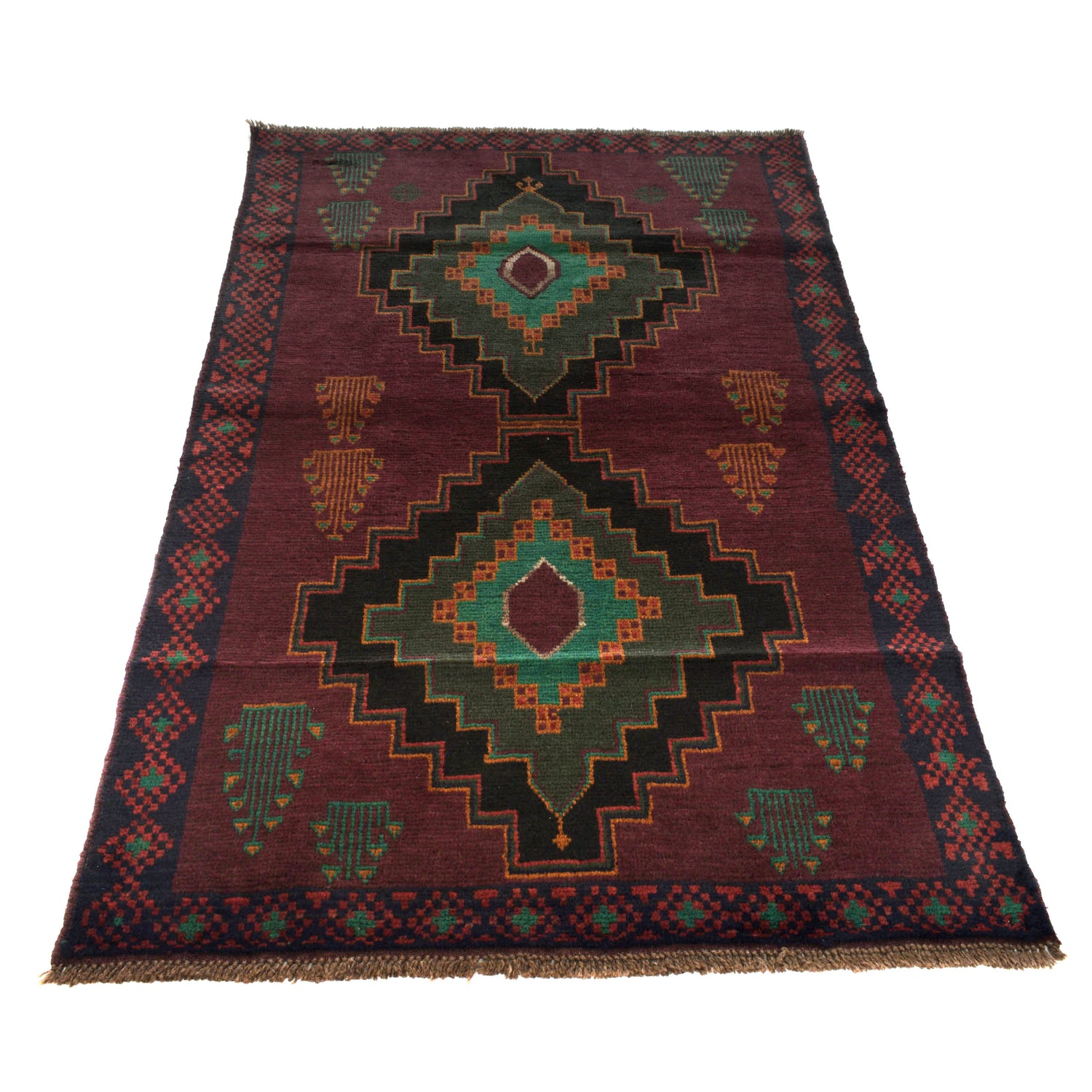 Maroon Baluchi Rug 4' 0" x 6' 7" (ft) - No. W27282