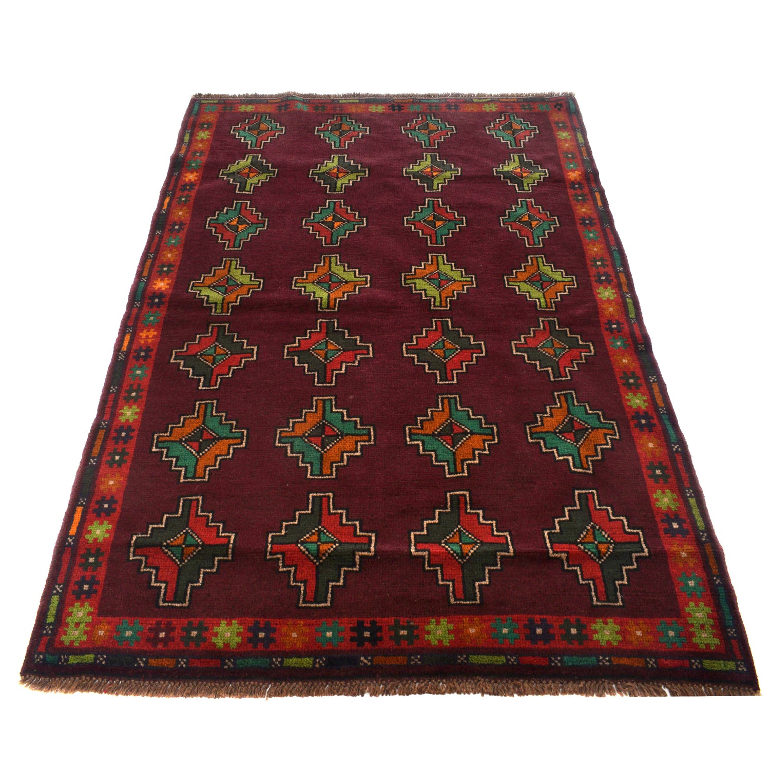Hand Knotted Baluchi Rug 4' 4" x 6' 4" (ft) - No. W27313