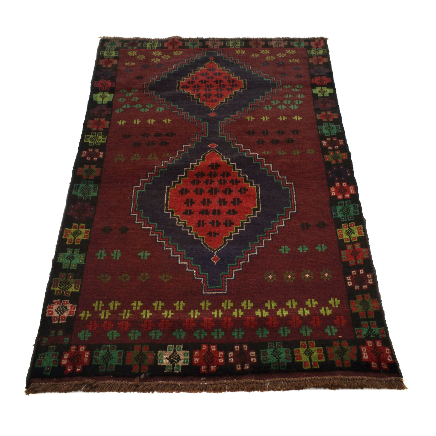 Maroon Baluchi Rug 3' 7" x 6' 2" (ft) - No. W27317