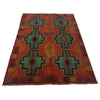 Red Baluch Rug 4' 1" x 6' 3" (ft) - No. W27338