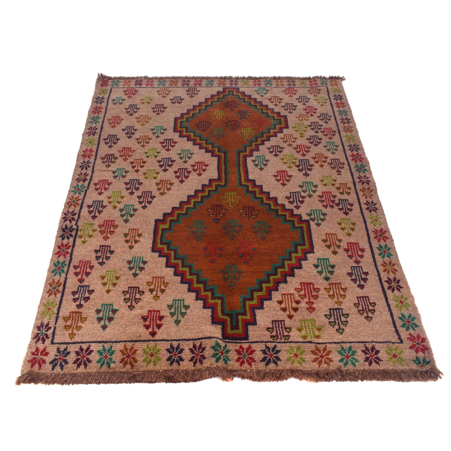 Traditional Baloch Rug 4' 3" x 6' 3" (ft) - No. W27346