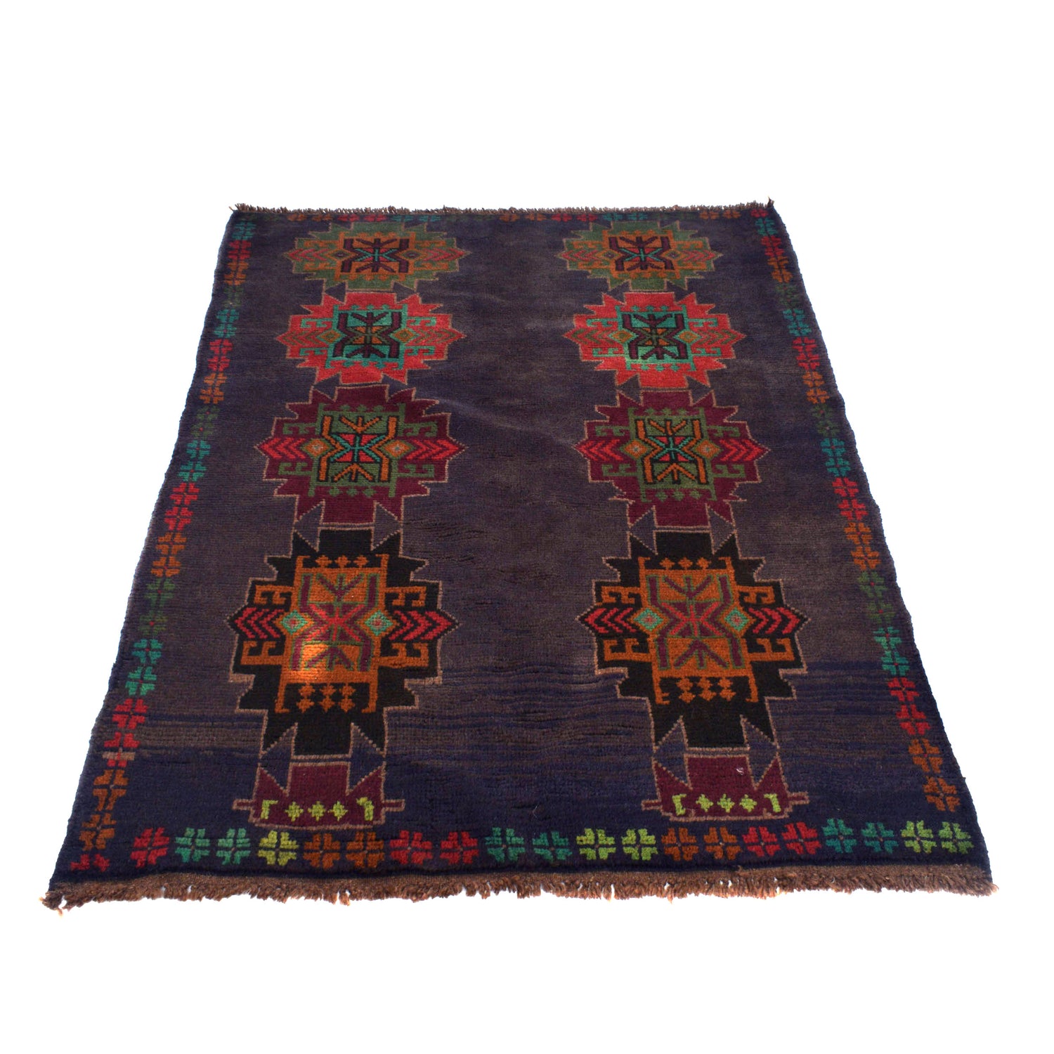 Dark Blue Baluchi Rug 4' 3" x 6' 6" (ft) - No. W27353