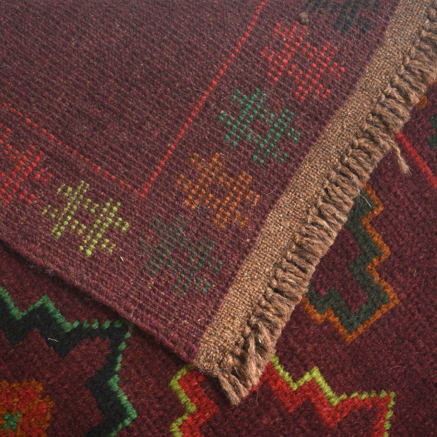 Maroon Baluchi Rug 4' 4" x 6' 2" (ft) - No. W27367