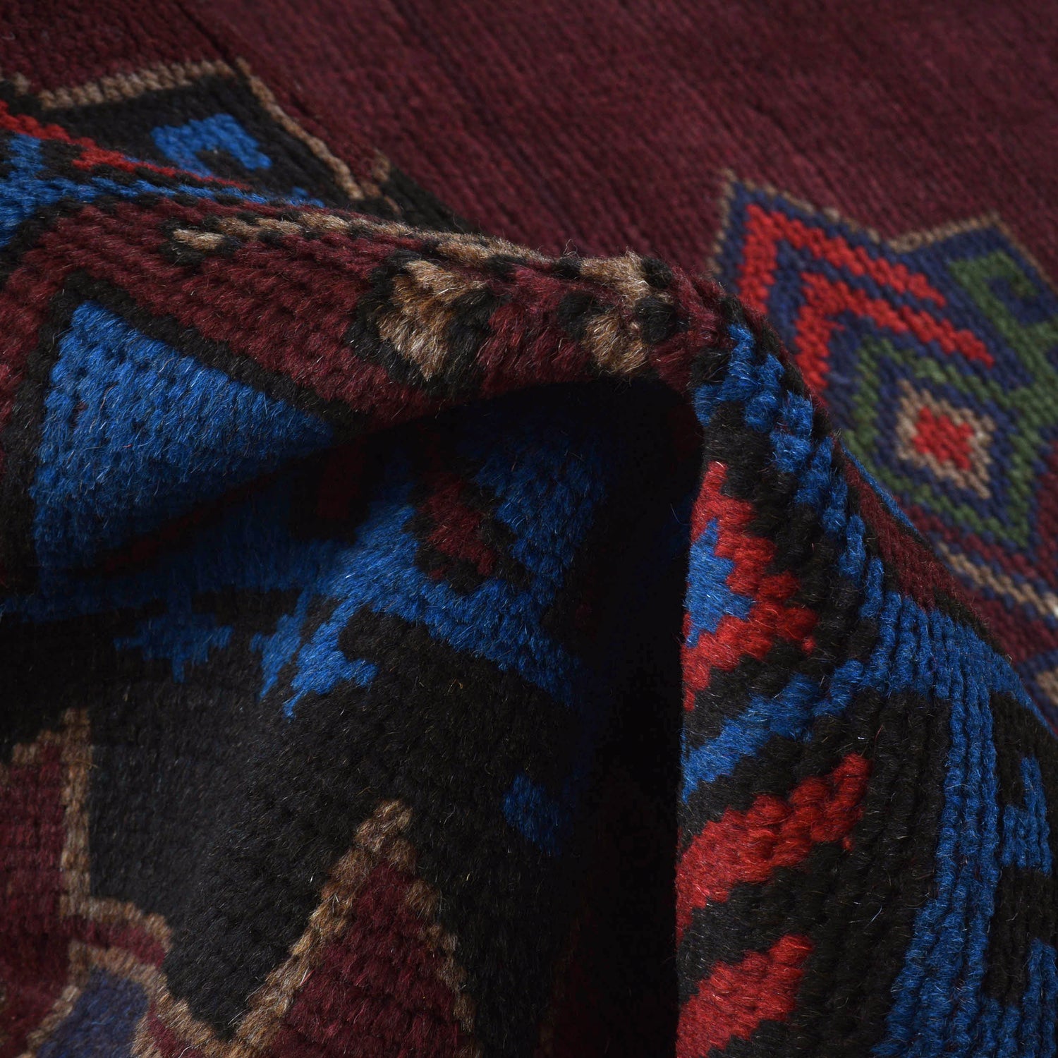 Dark Red Baluchi Rug 4' 1" x 6' 4" (ft) - No. W27376