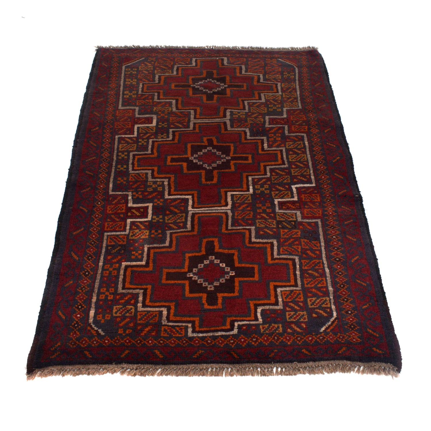 Hand Knotted Baluchi Rug 3' 11" x 6' 3" (ft) - No. W27399