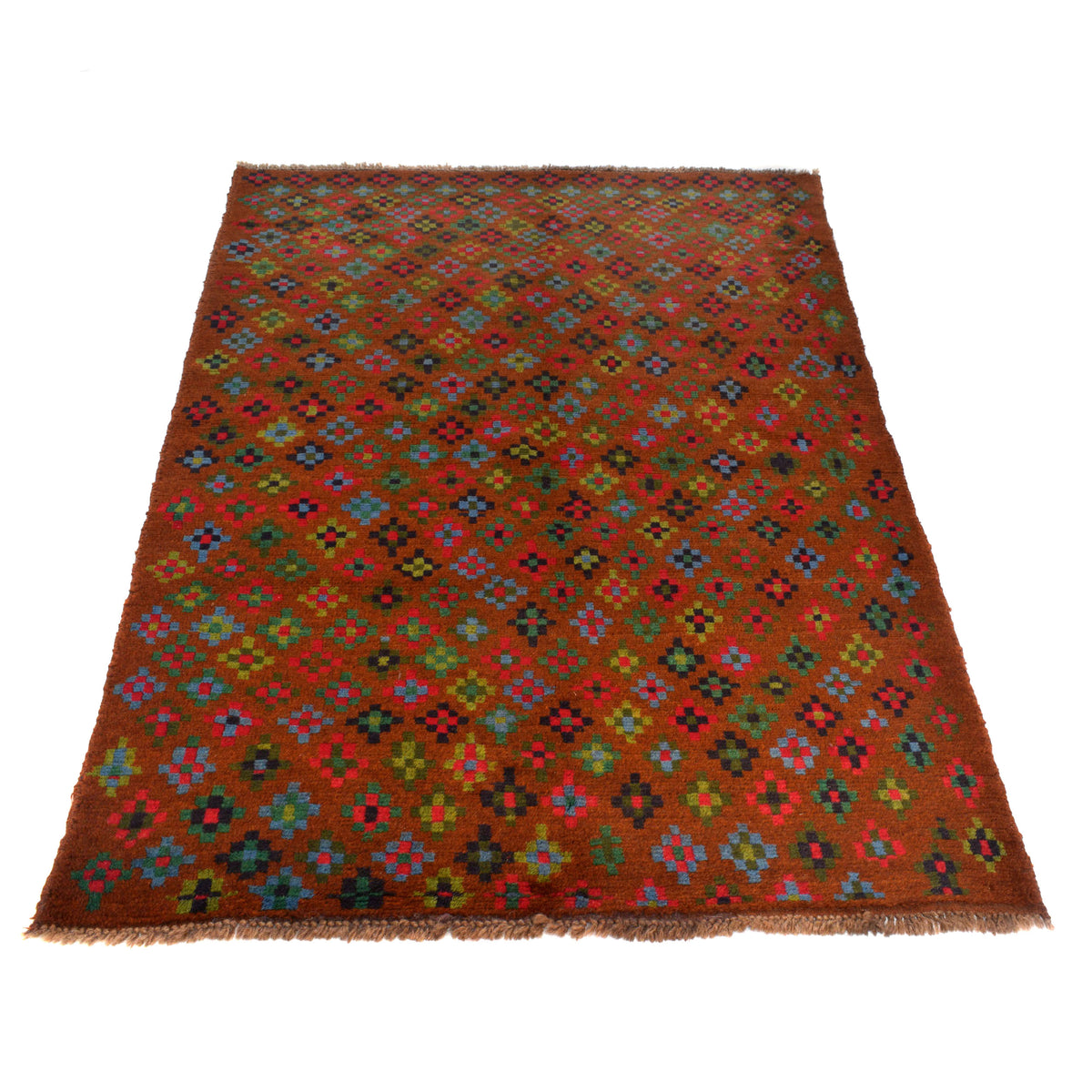 Brown Color Hand Knotted Baloch Home Office Area Rug
