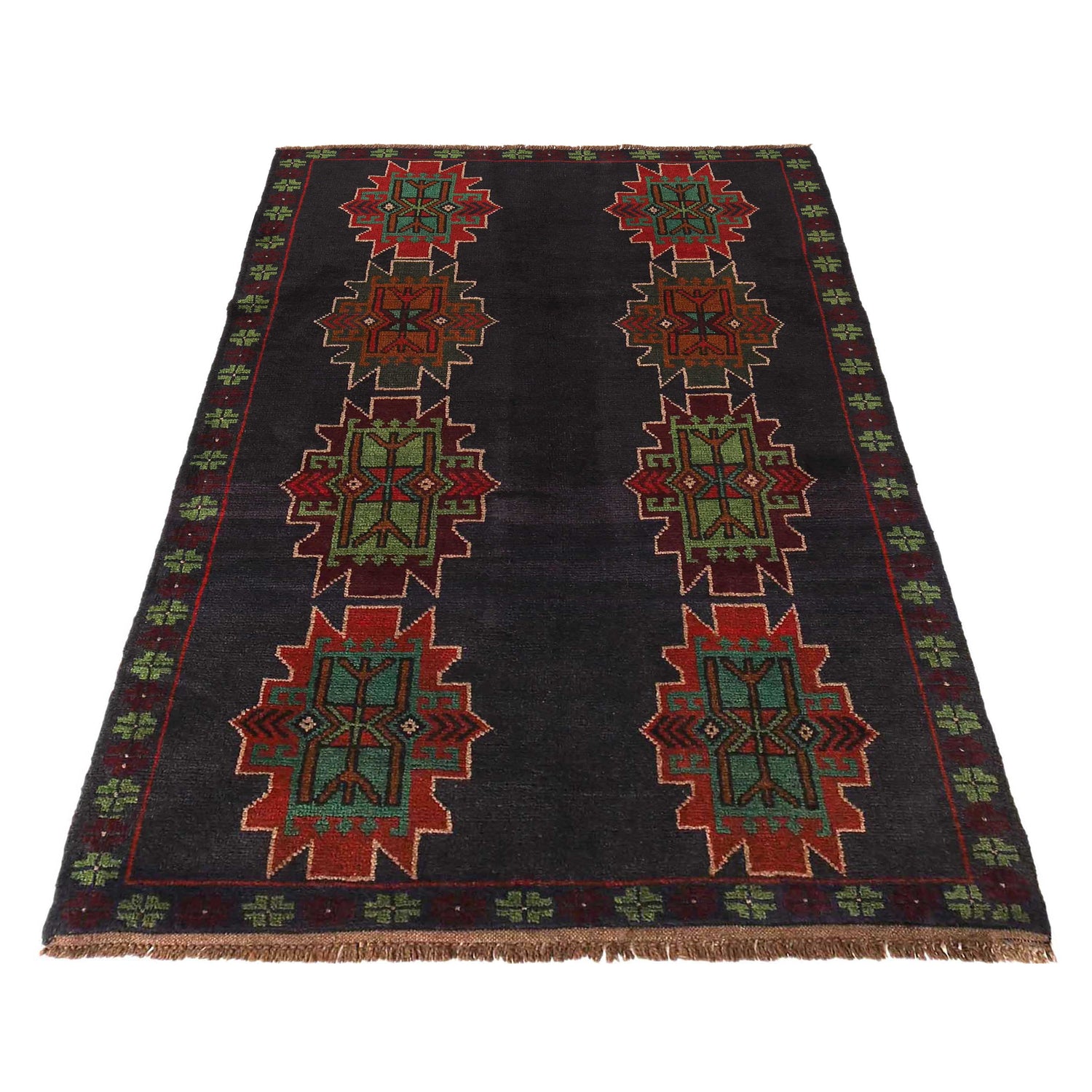 Handmade Baluchi Rug 4' 2" x 6' 5" (ft) - No. W28023