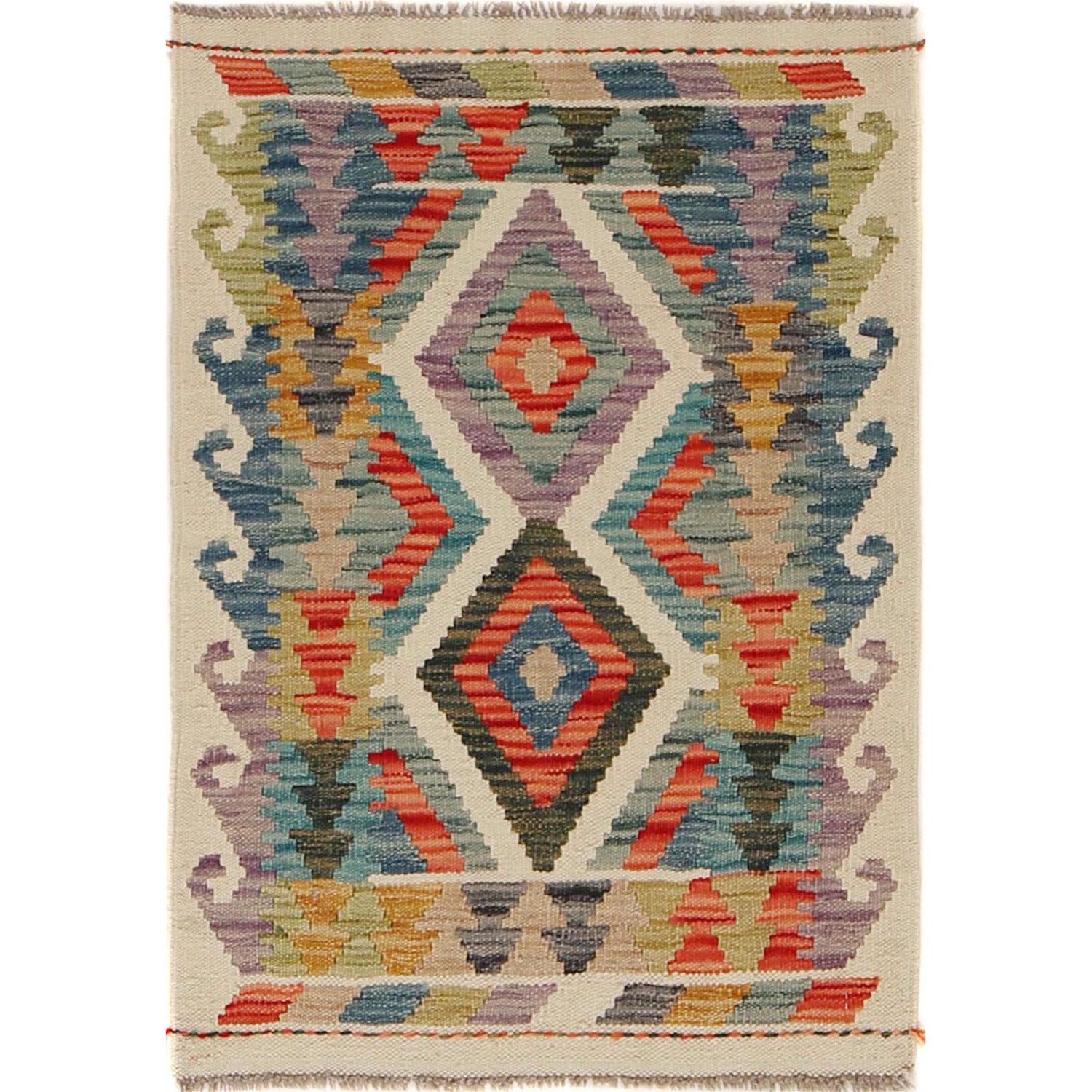 Handmade Vegetable Kilim 2' 2" x 2' 11" (ft) - No. W30162