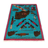 Blue Color War Rug 2' 8" x 4' 2" (ft) - No. W30705