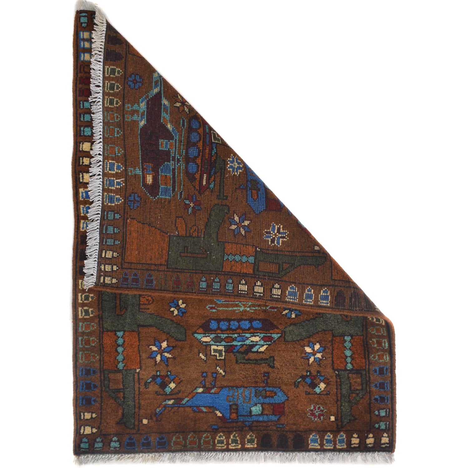 Hand Knotted War Rug 2' 2" x 3' 2" (ft) - No. W30739