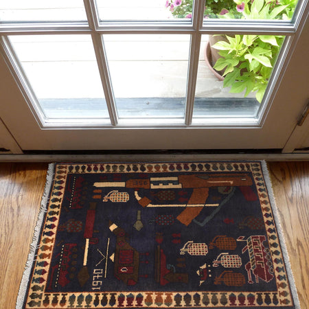 War Rug 2' 2" x 2' 11" (ft) - No. W30740