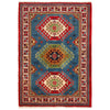 Blue Kazak Carpet 3' 3" x 4' 7" (ft) - No. W30746
