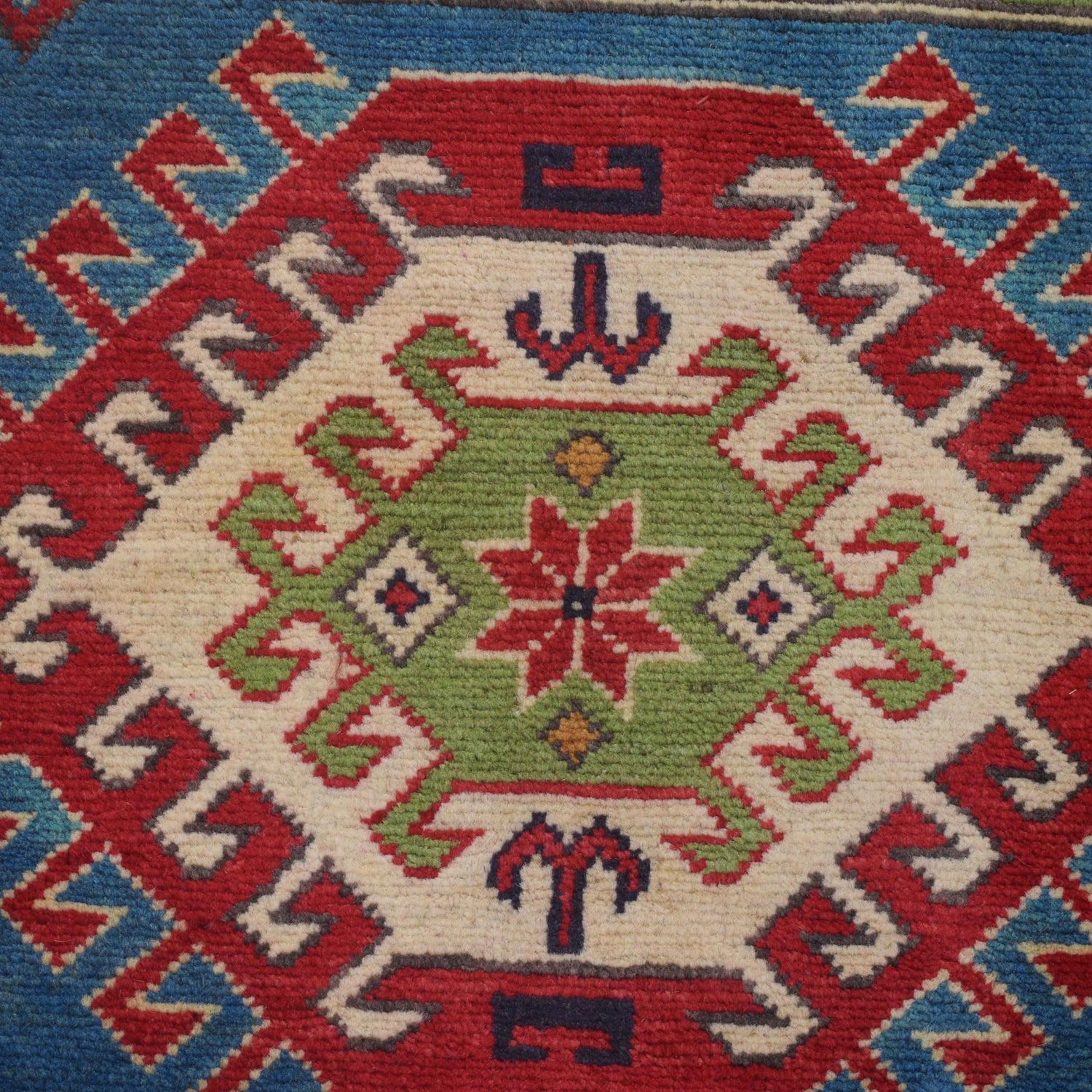 Blue Kazak Carpet 3' 3" x 4' 7" (ft) - No. W30746