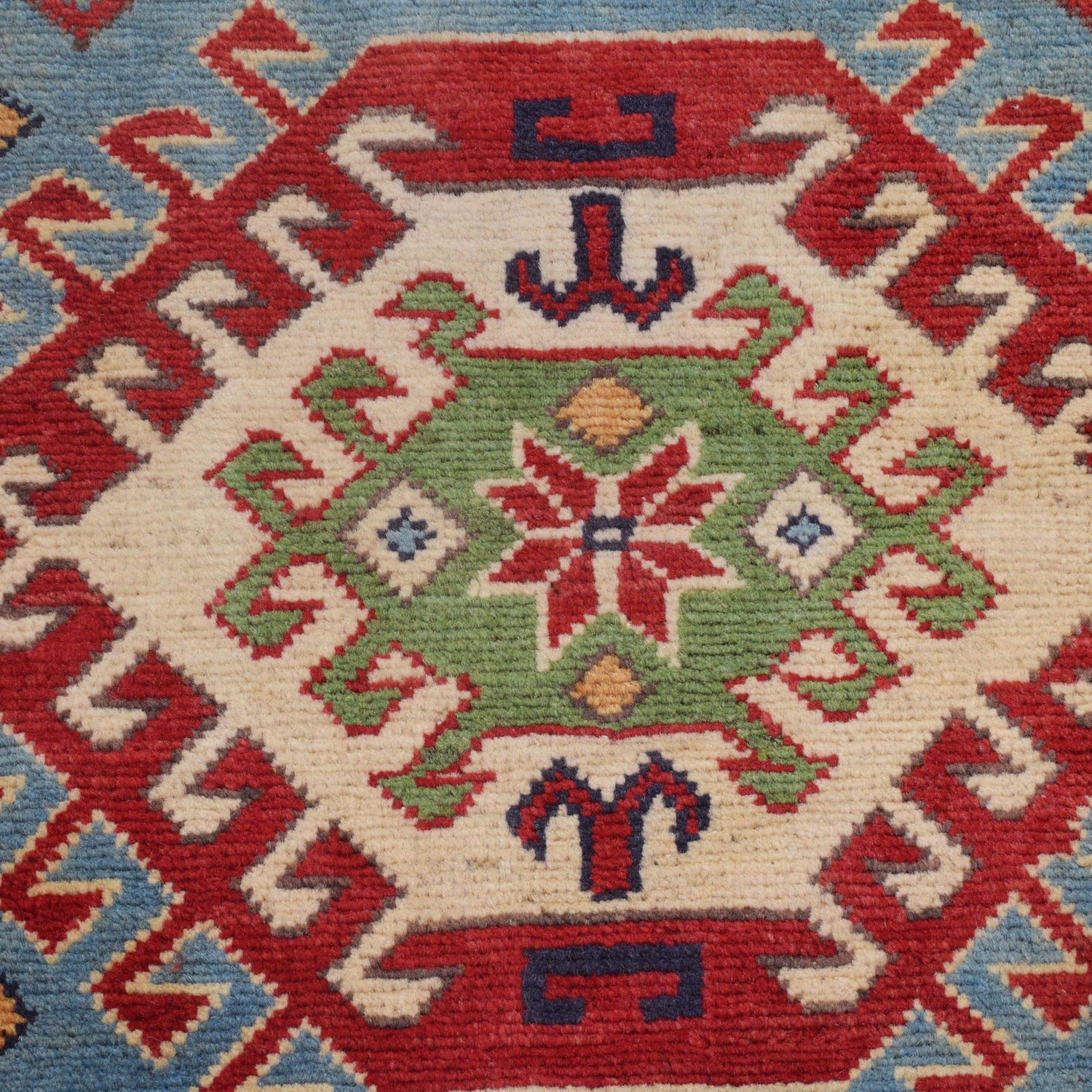 Hand Knotted Kazak Carpet 3' 1" x 4' 11" (ft) - No. W30747