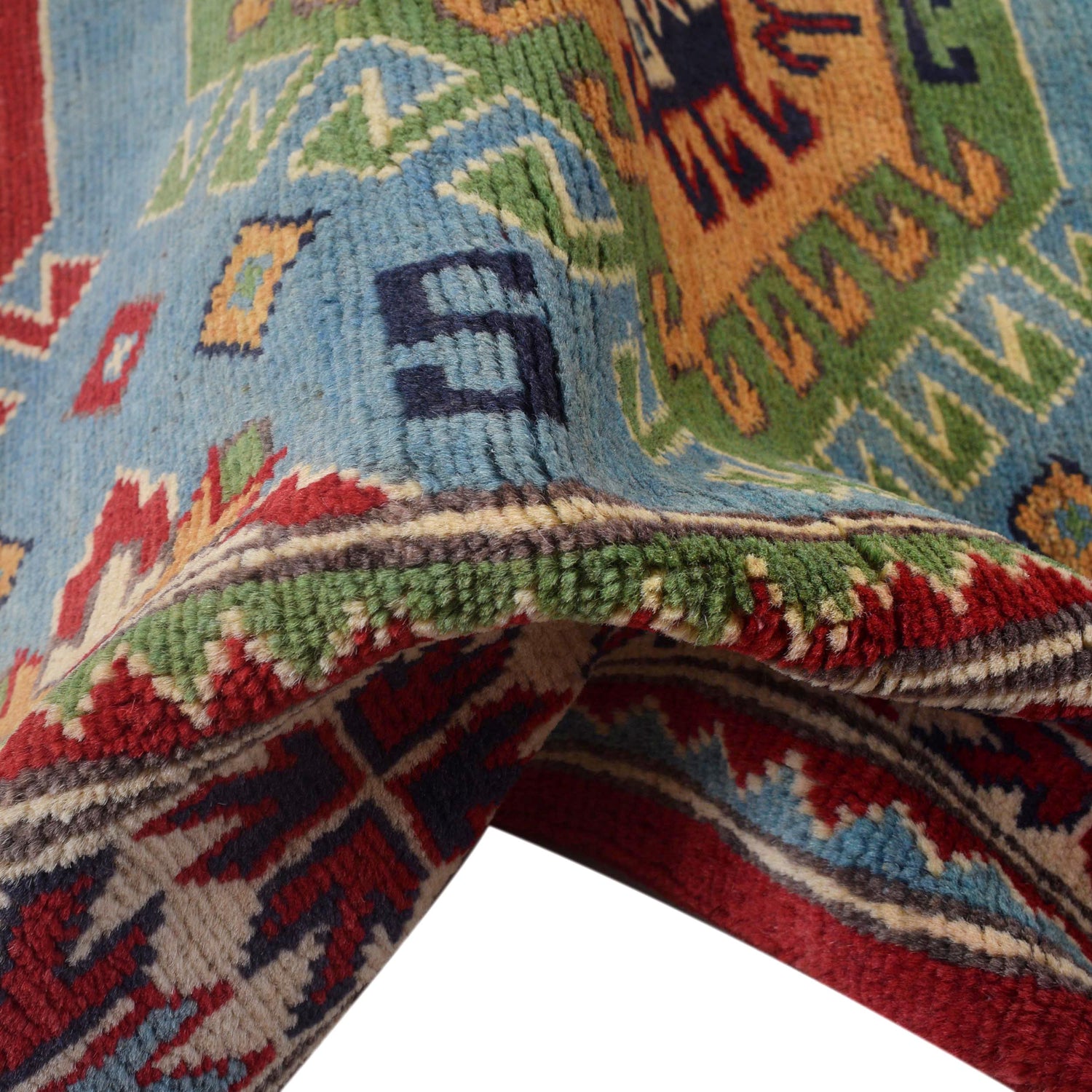 Hand Knotted Kazak Carpet 3' 1" x 4' 11" (ft) - No. W30747