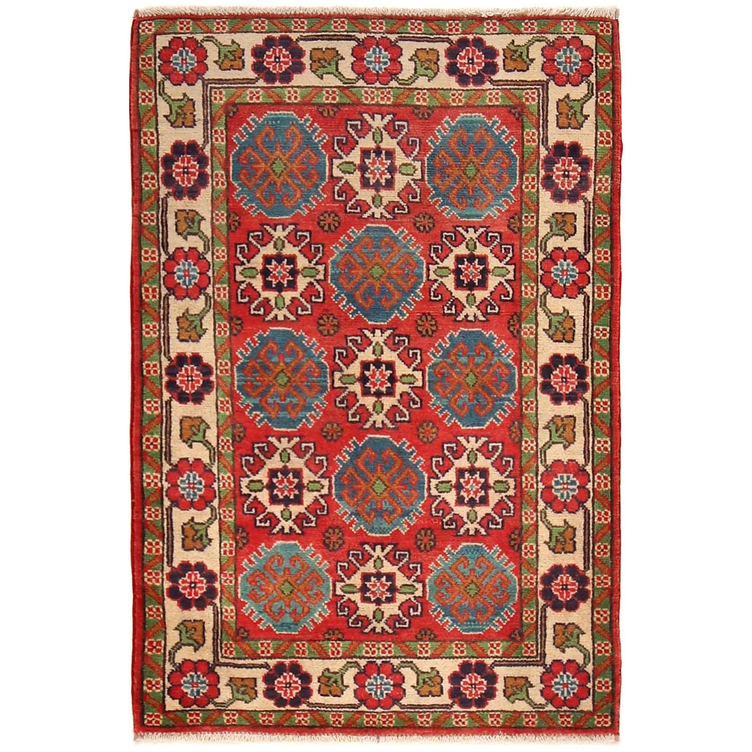 Hand Knotted Kazak Carpet 2' 8" x 4' 1" (ft) - No. W30748