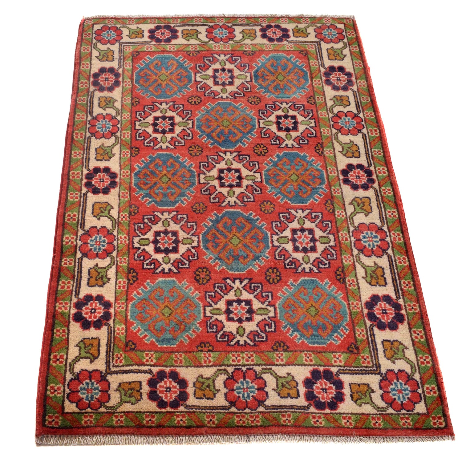 Hand Knotted Kazak Carpet 2' 8" x 4' 1" (ft) - No. W30748