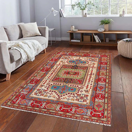 Oriental Kazak Carpet 4' 7" x 6' 6" (ft) - No. W30750