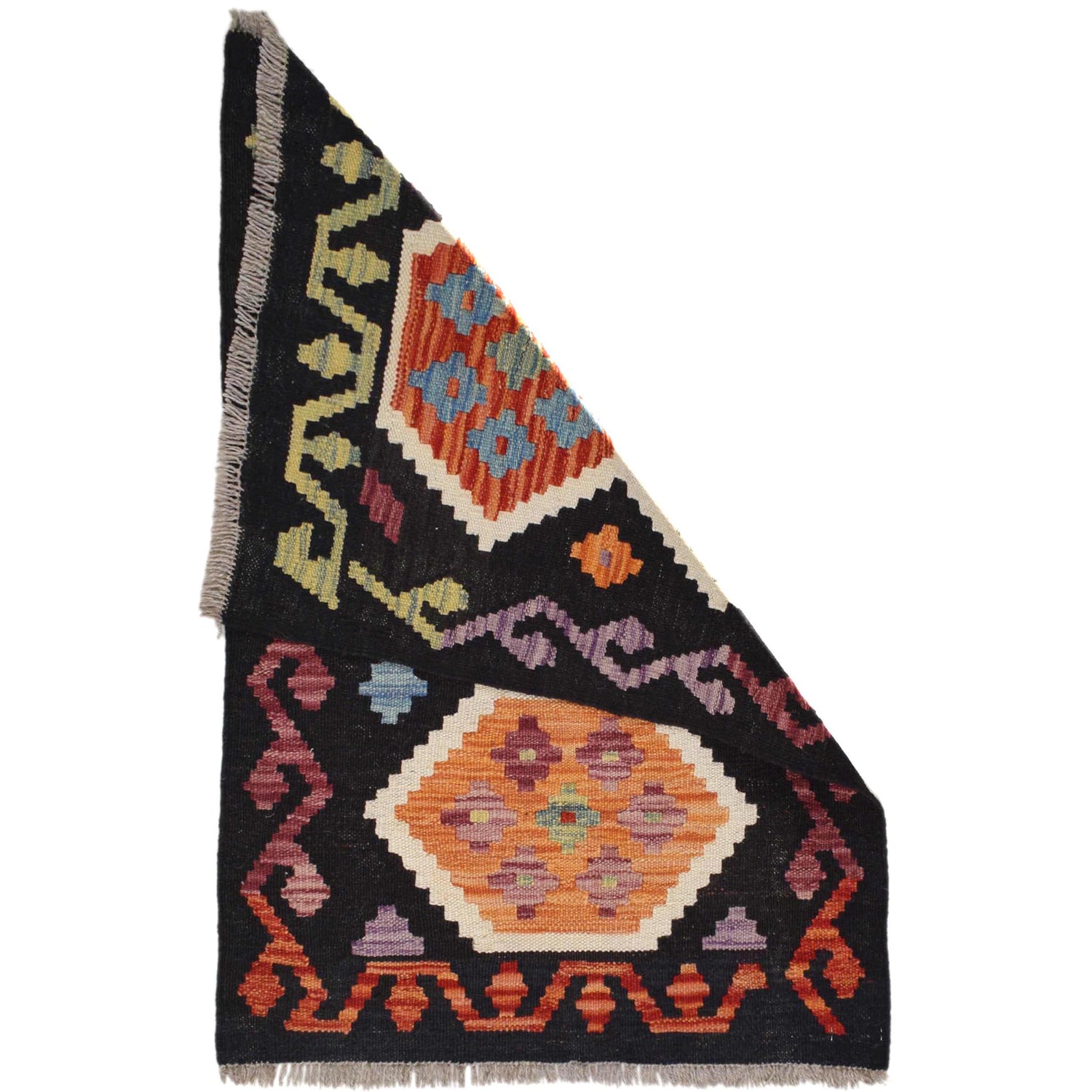 Handmade Vegetable Kilim 1' 11" x 2' 10" (ft) - No. W30758