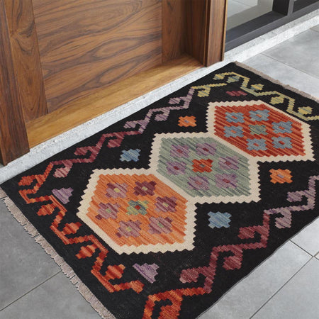 Handmade Vegetable Kilim 1' 11" x 2' 10" (ft) - No. W30758