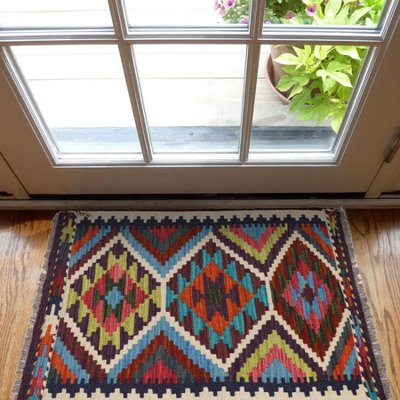 Handmade Vegetable Kilim 2' 0" x 2' 11" (ft) - No. W30775