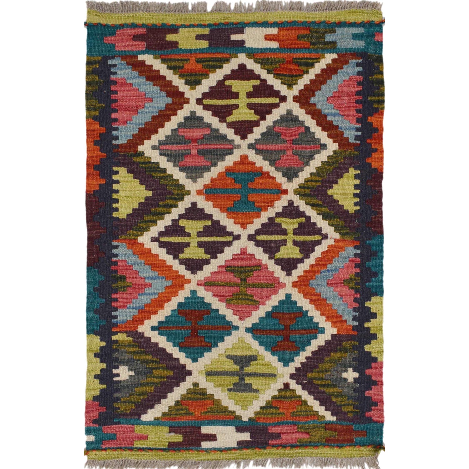 Handmade Vegetable Kilim 2' 0" x 2' 11" (ft) - No. W30776
