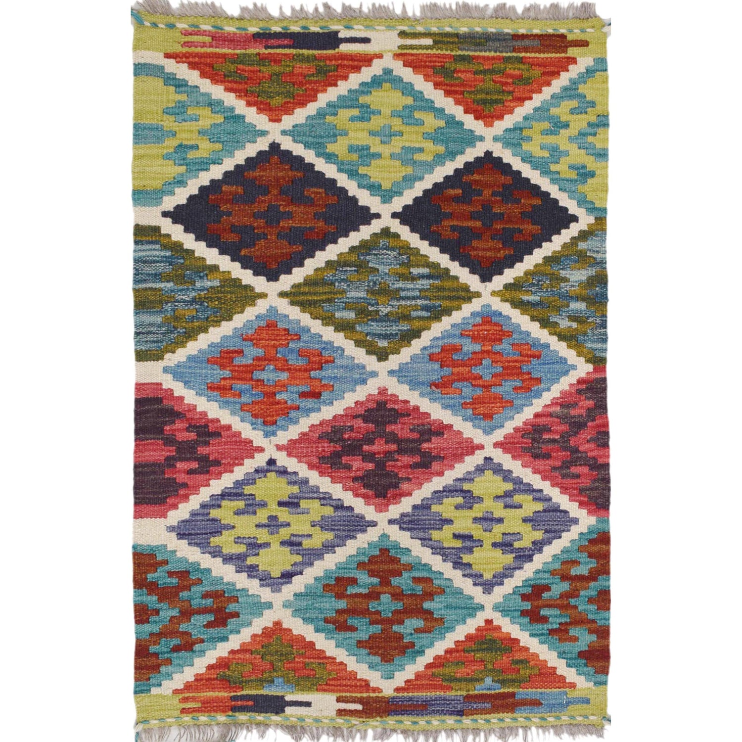 Handmade Vegetable Kilim 2' 0" x 3' 0" (ft) - No. W30778