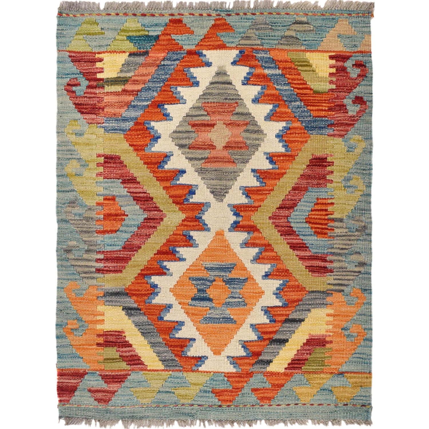Handmade Vegetable Kilim 2' 3" x 2' 10" (ft) - No. W30786