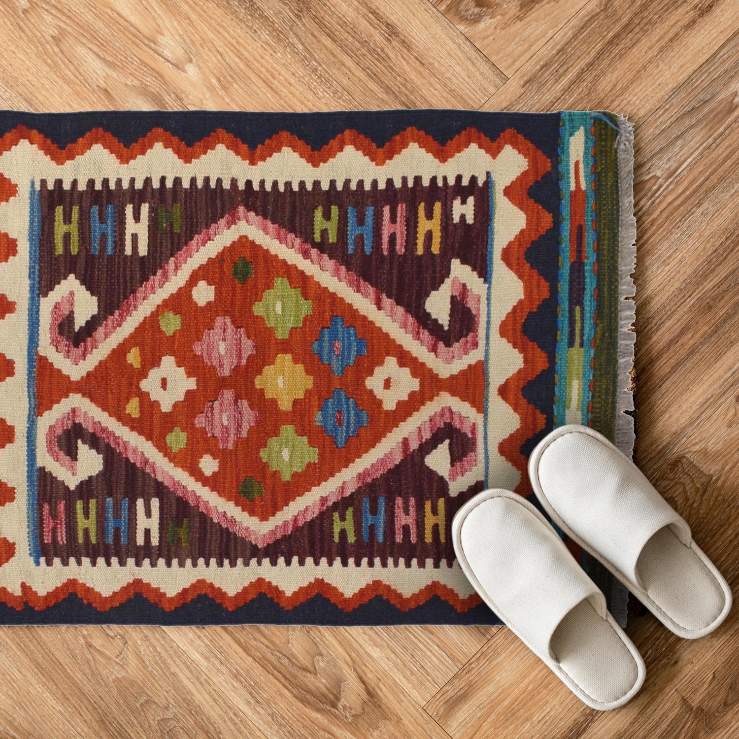 Handmade Vegetable Kelim 1' 11" x 2' 10" (ft) - No. W30793