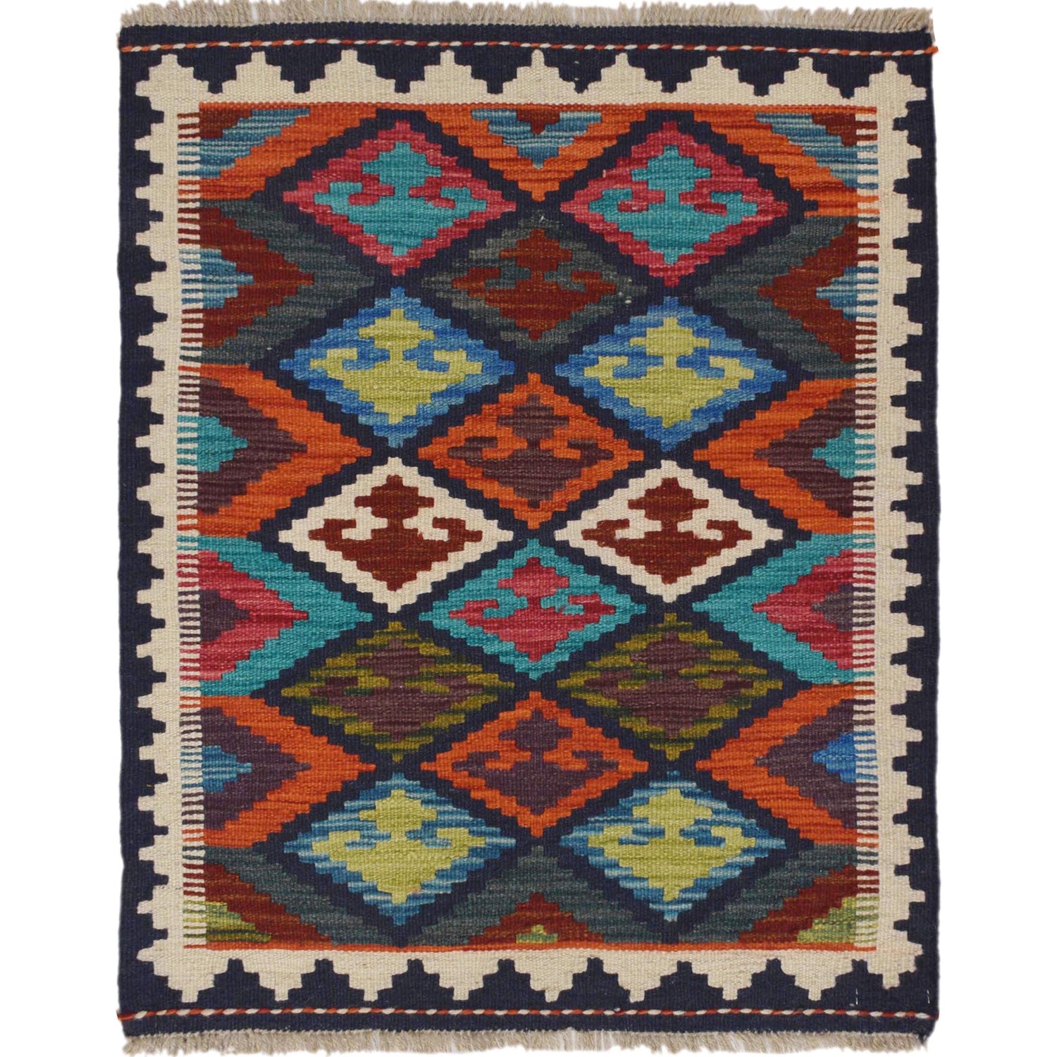 Handmade Vegetable Kilim 2' 0" x 2' 9" (ft) - No. W30794