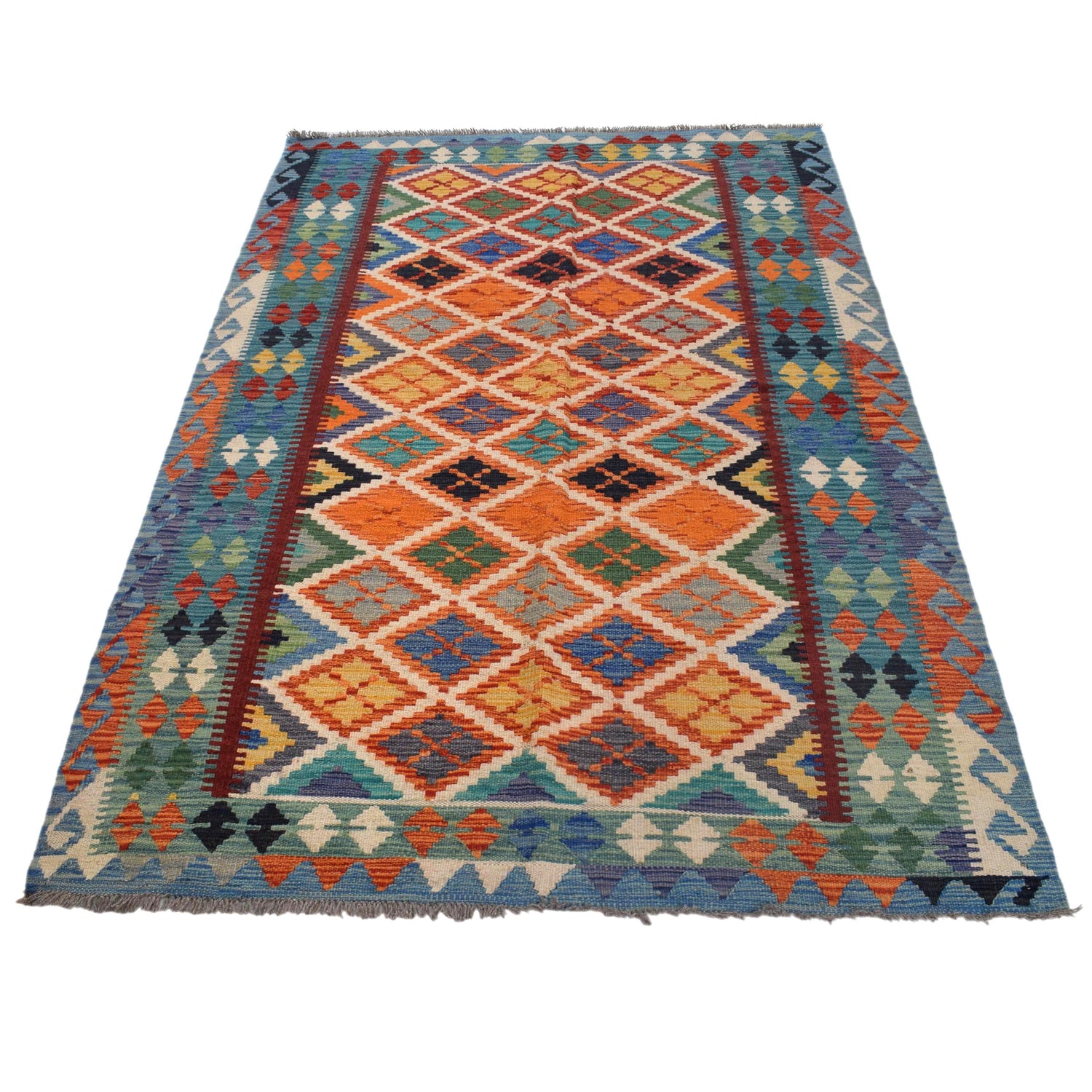 Handmade Vegetable Kelim 4' 3" x 6' 4" (ft) - No. W31078