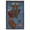 Blue Color War Rug 2' 0" x 2' 11" (ft) - No. W31089