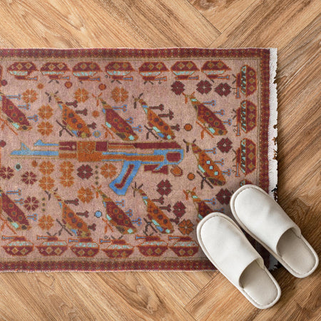 War Rug 2' 0" x 2' 11" (ft) - No. W31097