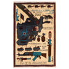 Handmade War Rug 2' 8" x 4' 2" (ft) - No. W31154